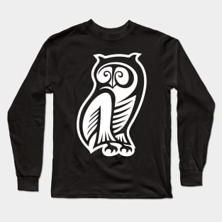 Owl Symbol White Long Sleeve T-Shirt